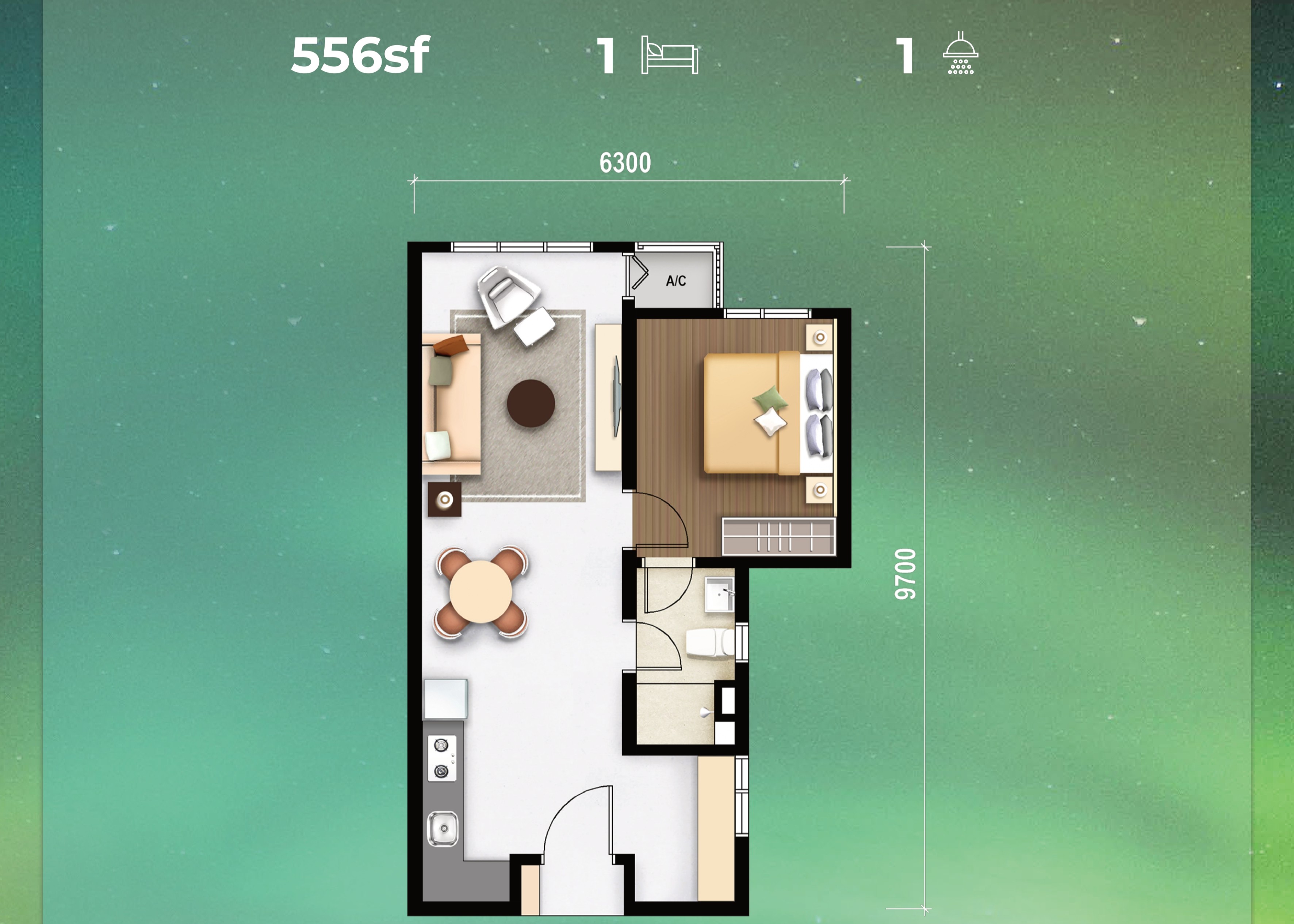 M Aurora Type A Layout (OKR Freehold Condo)